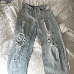Blue Boyfriend Distressed Jeans